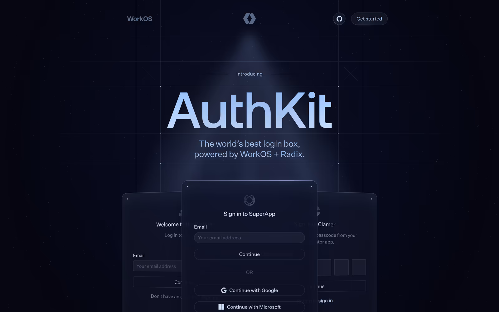 AuthKit — Dark Mode SaaS website design