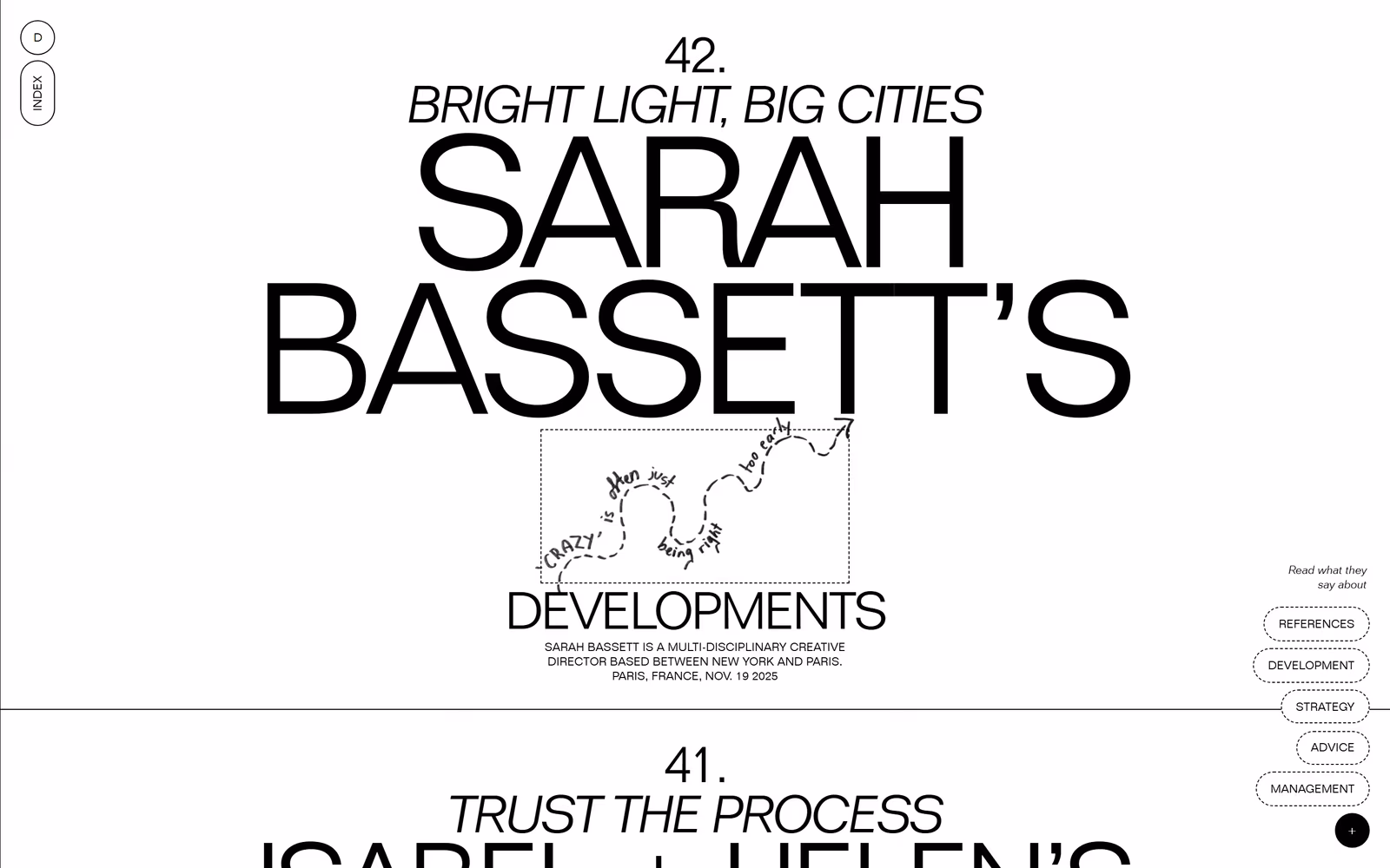 Developments — Editorial Portfolio website design