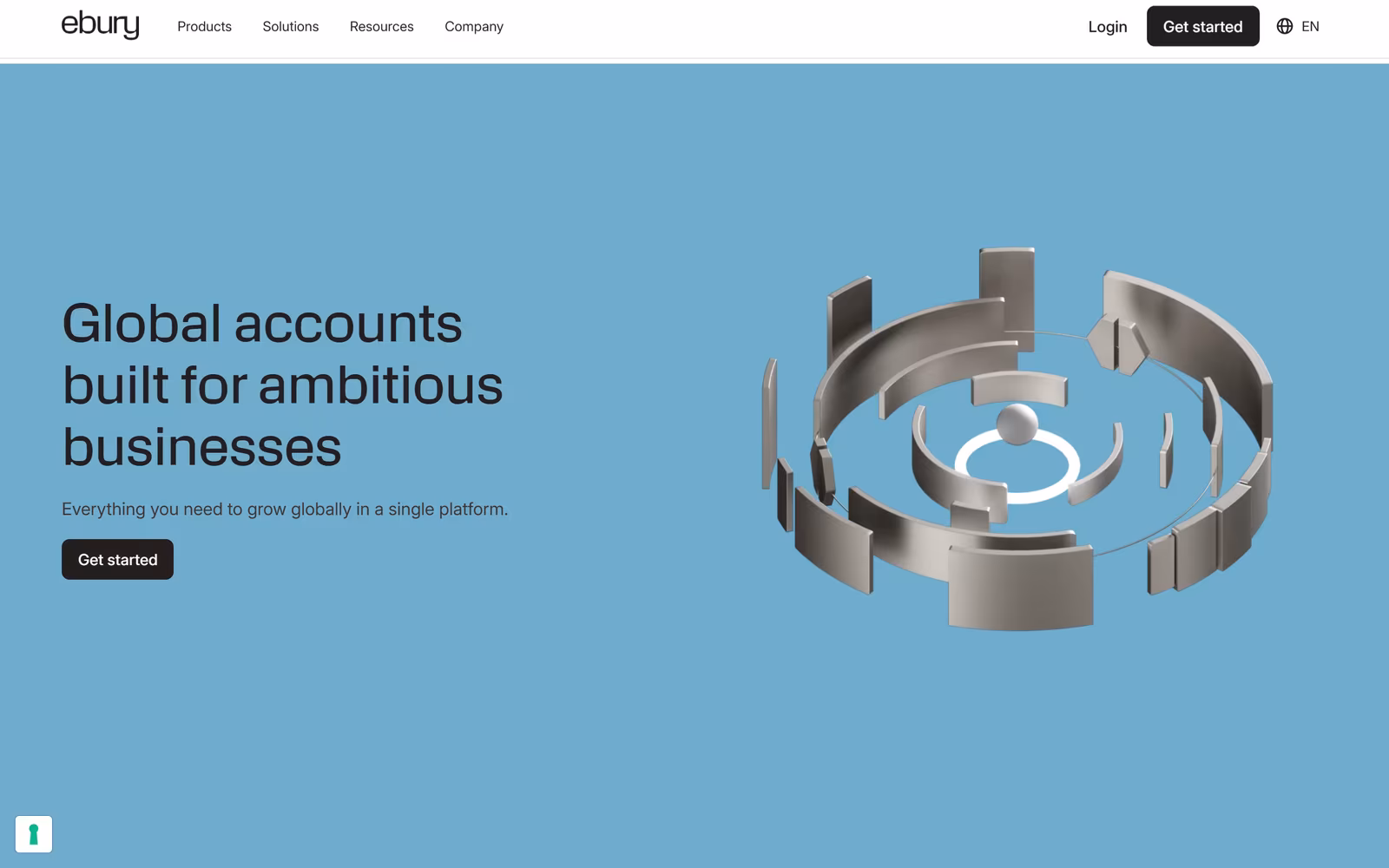 Ebury — Minimalist SaaS website design