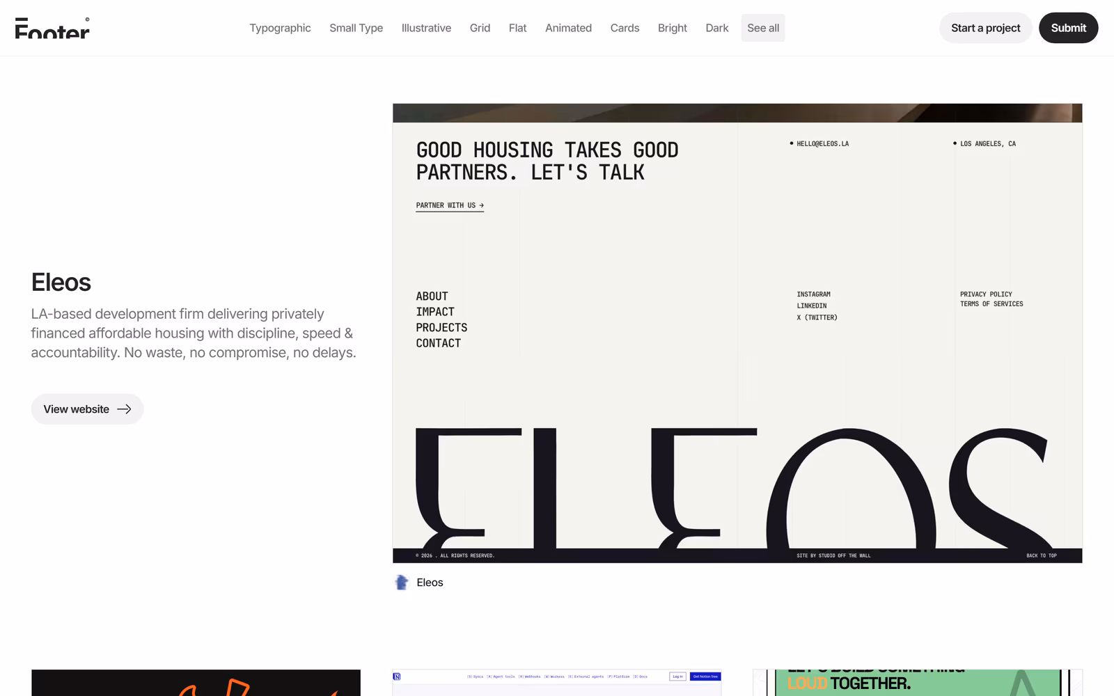 Footer — Minimalist Editorial website design