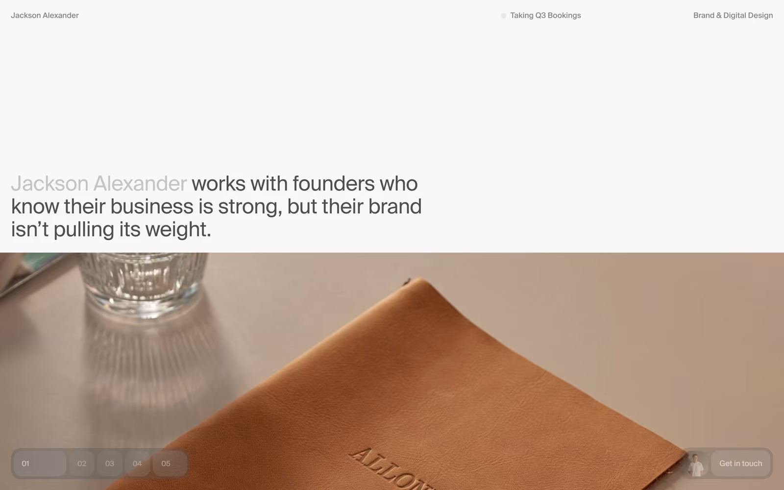 Jackson Alexander — Minimalist Portfolio website design
