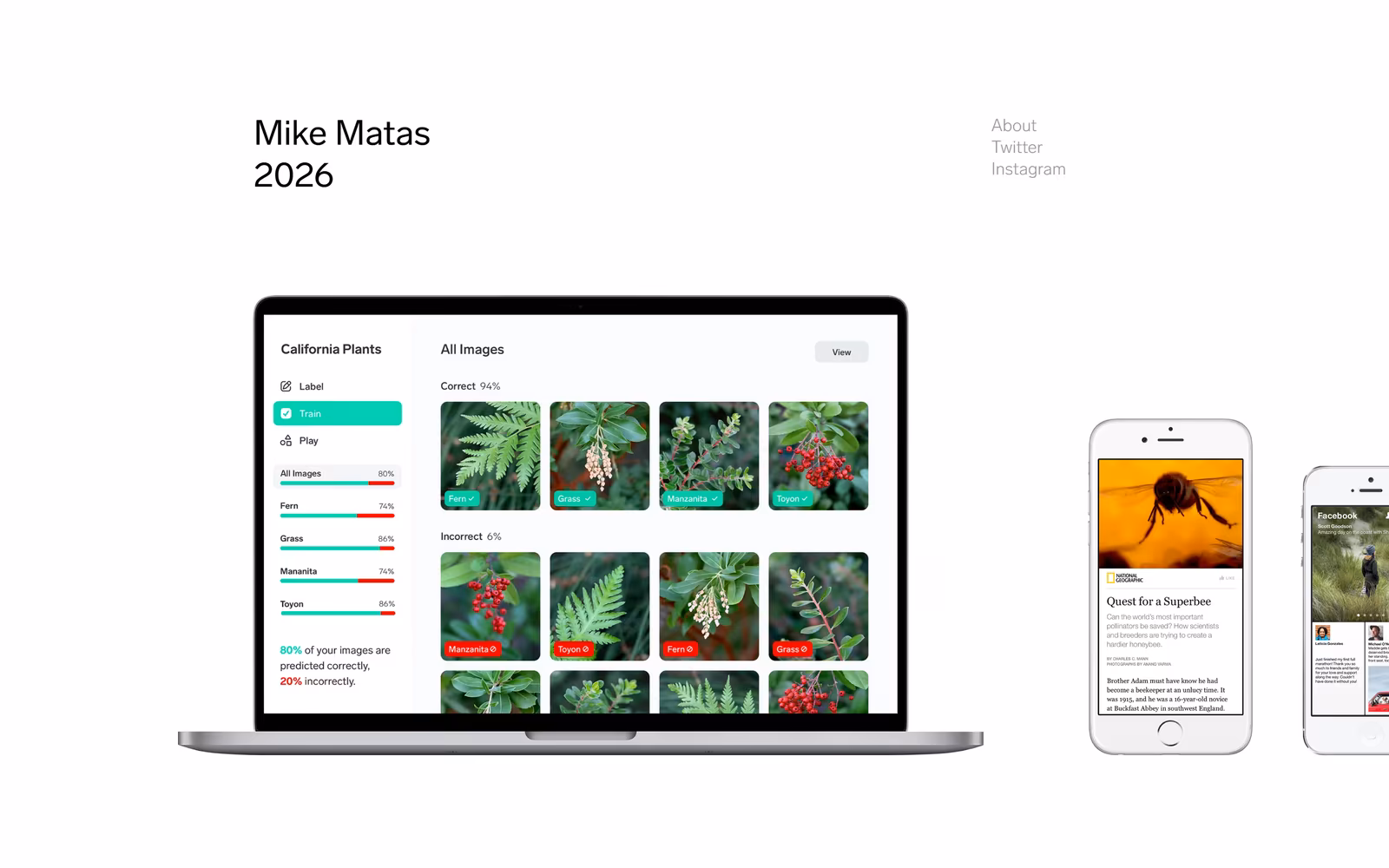 Mike Matas — Minimalist Portfolio website design