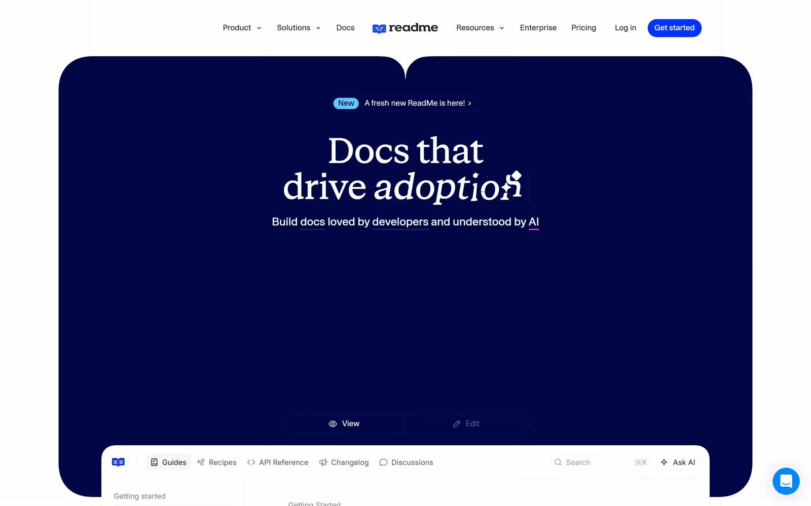 ReadMe — Dark Mode SaaS website design