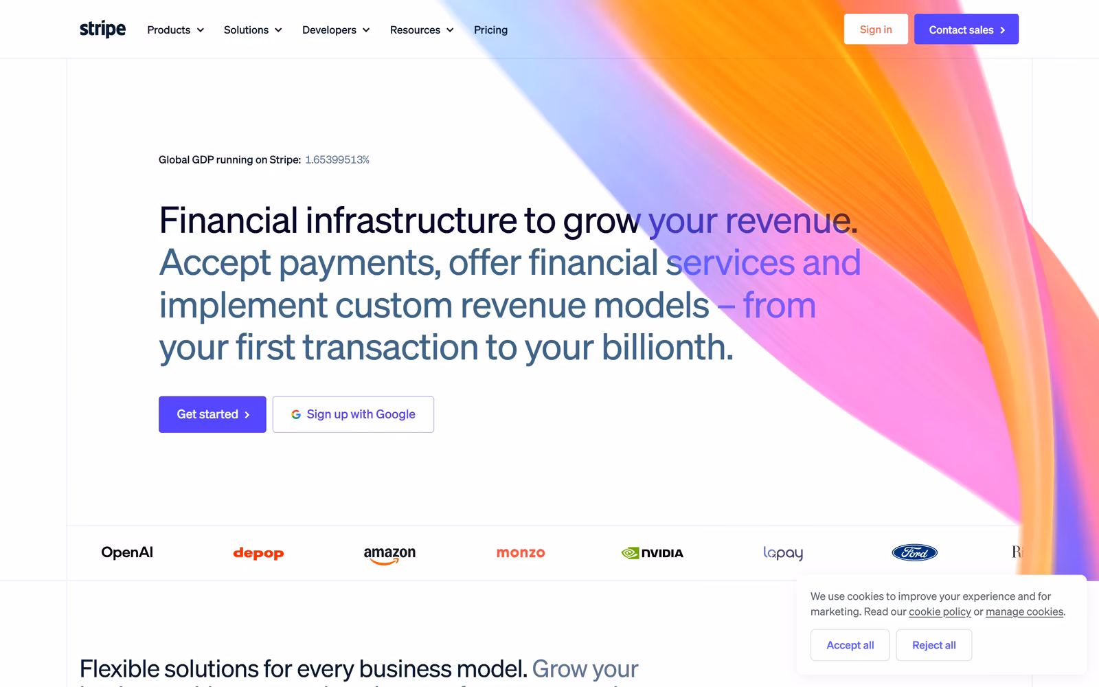 Stripe — Minimalist SaaS website design