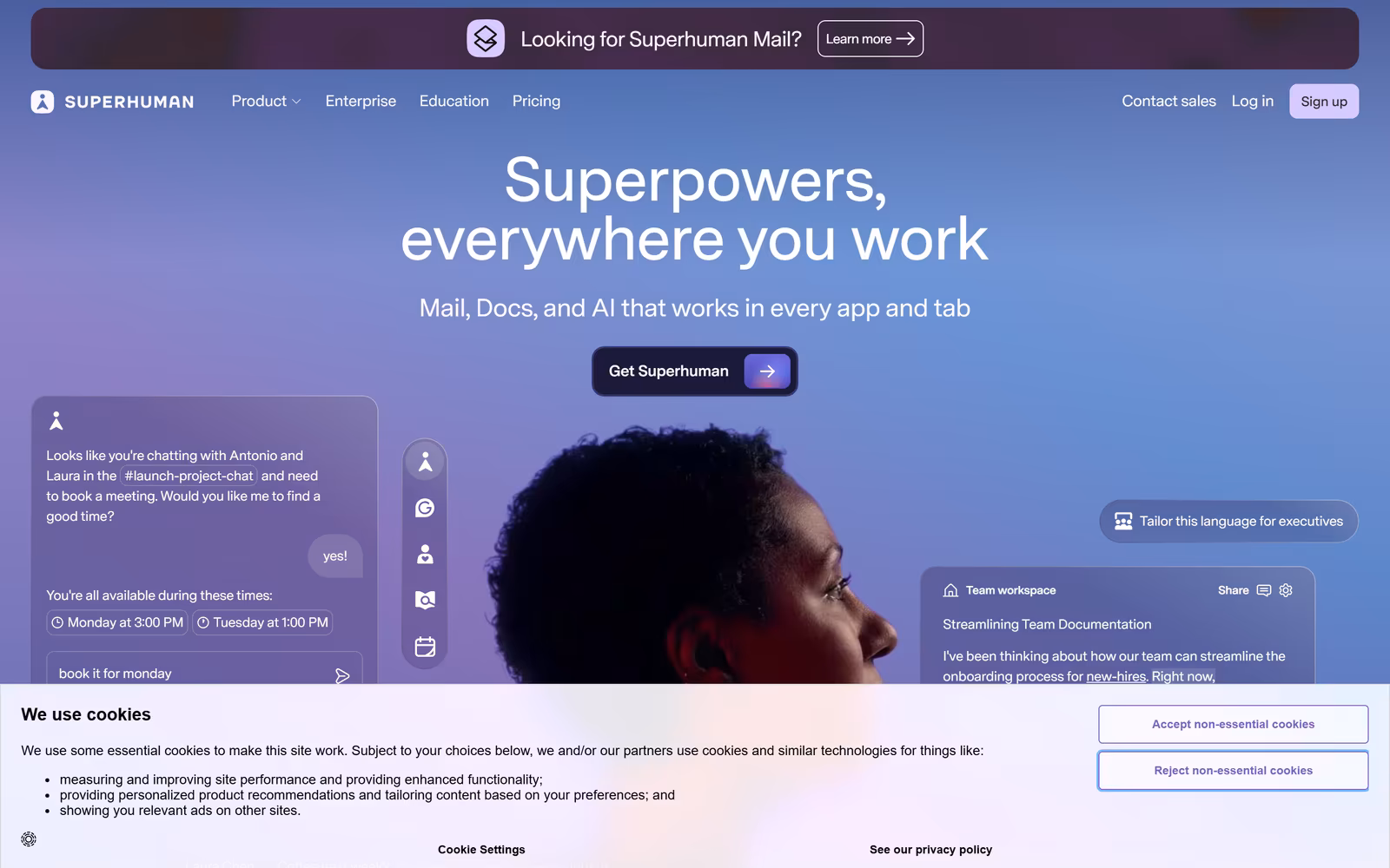 Superhuman — Dark Mode SaaS website design