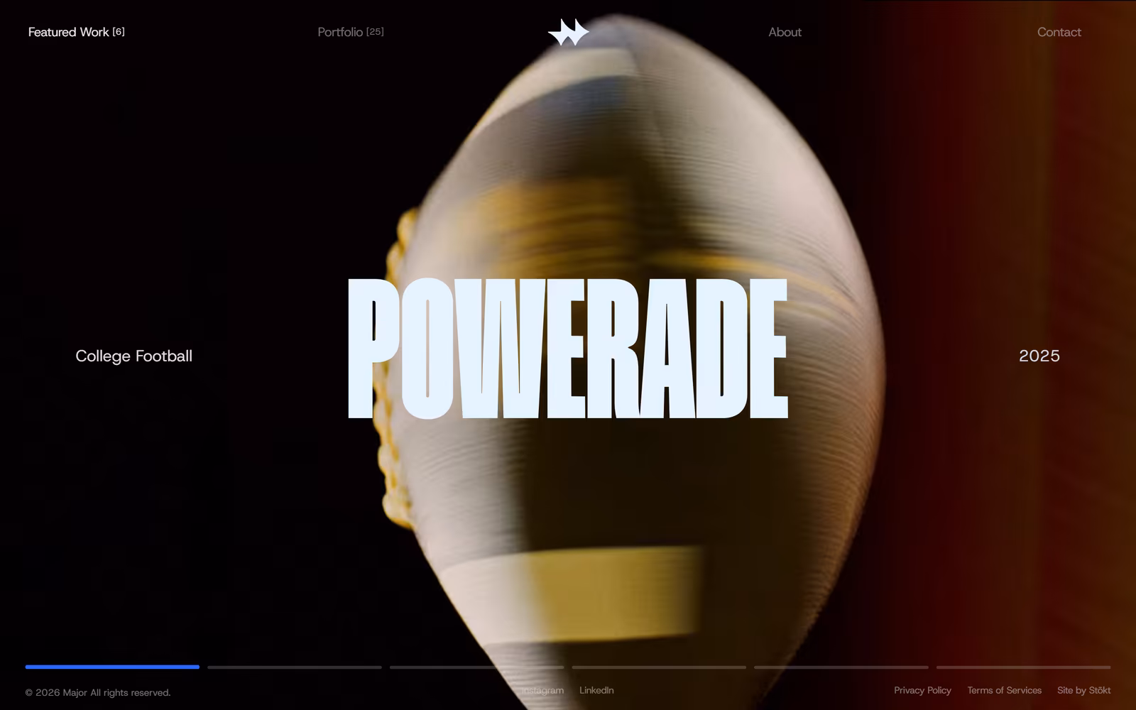 Major — Dark Mode Portfolio website design