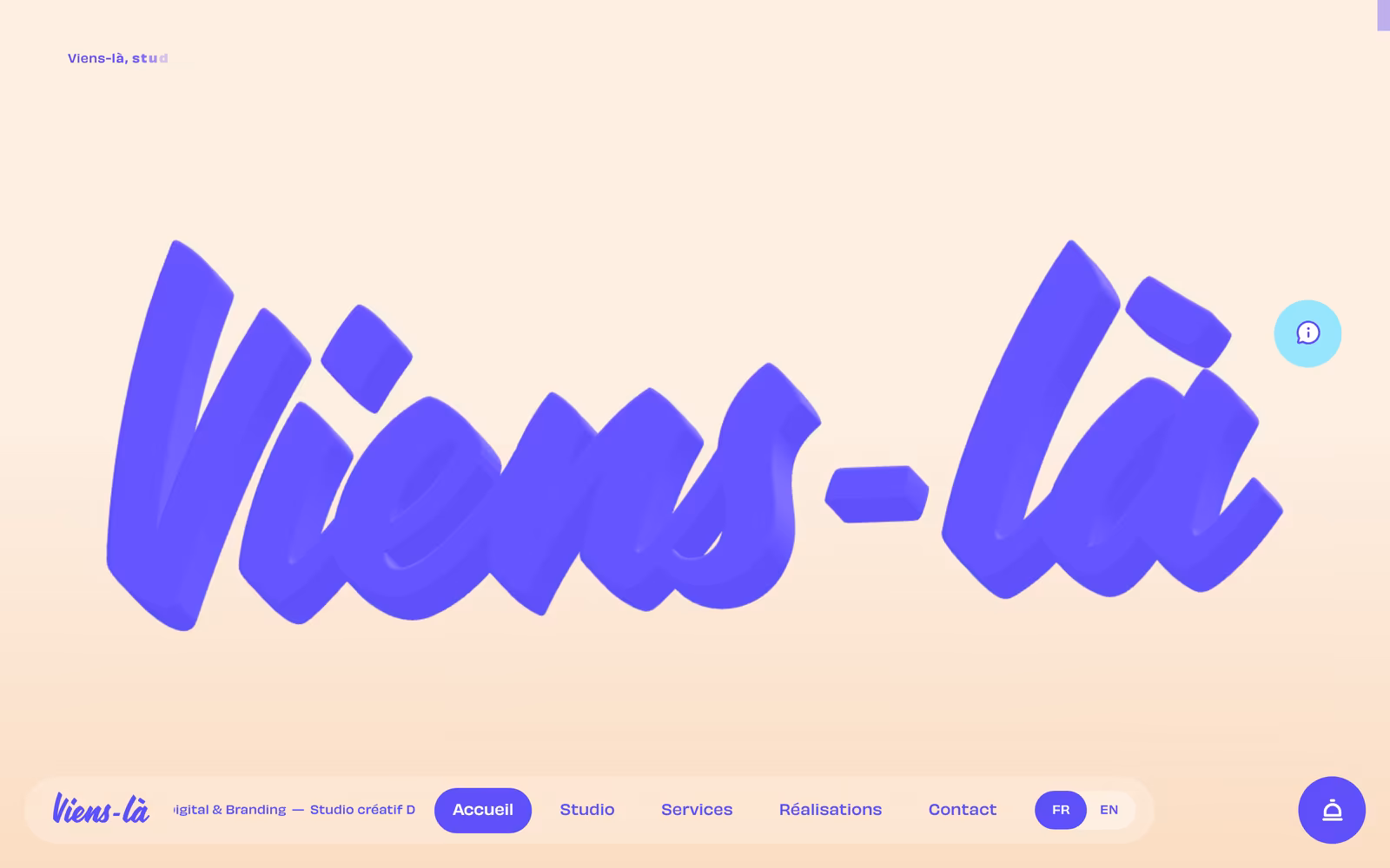 Viens-là, studio — 3D Studio website design