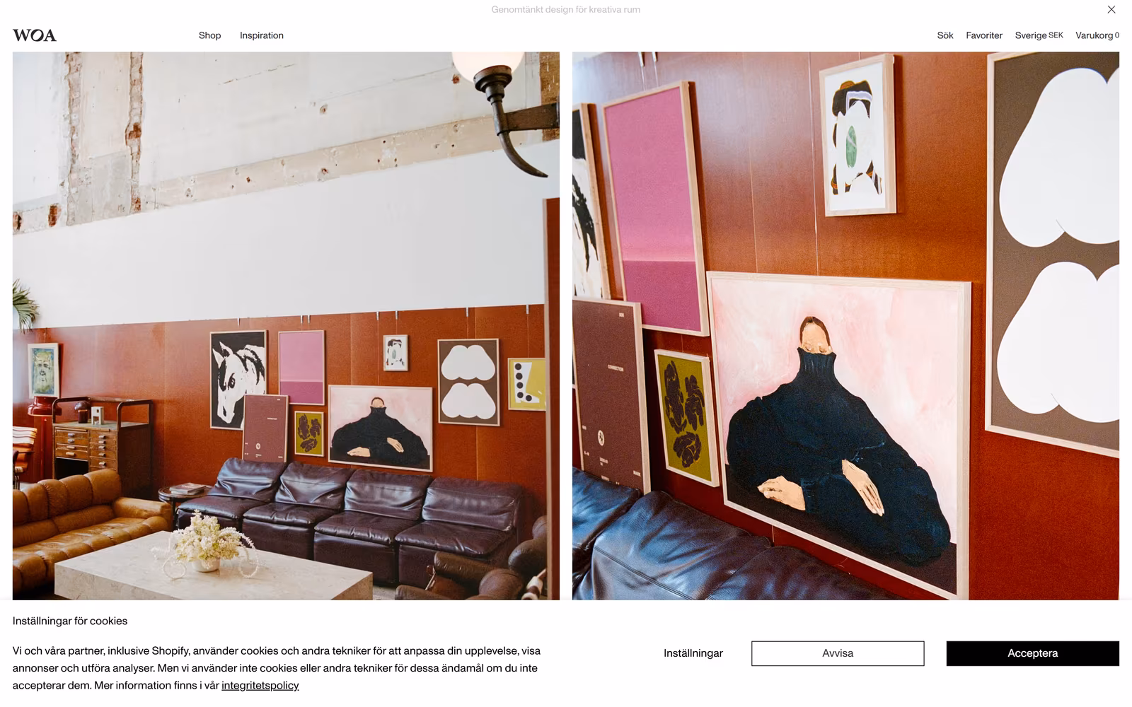 Wall of Art — Minimalist E-commerce website design