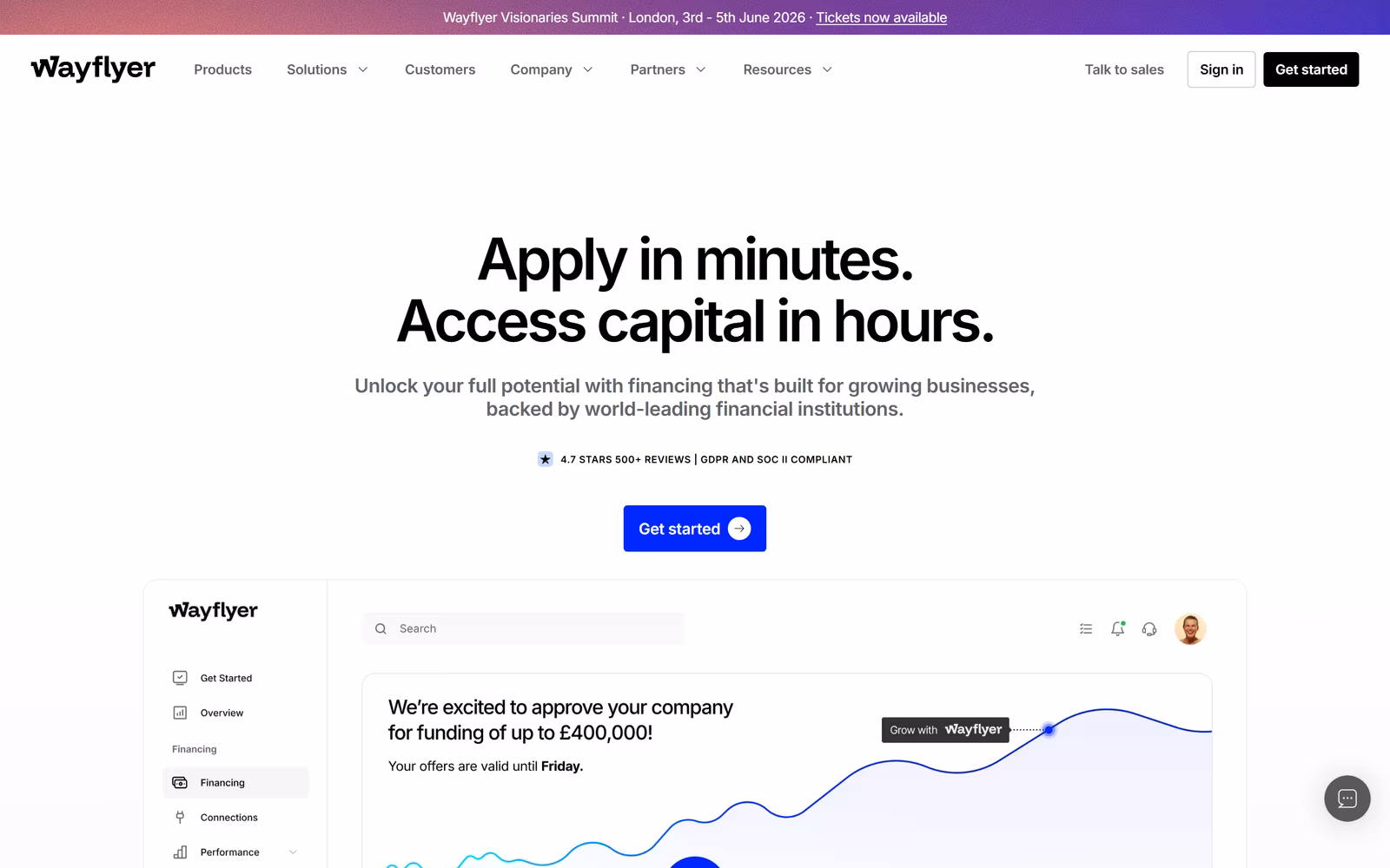 Wayflyer — Minimalist SaaS website design